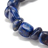 Natural Lapis Lazuli Nuggets Beads Stretch Bracelet BJEW-JB07144-03-5
