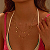 304 Stainless Steel Star Tassel Double Layer Necklaces for Women WG45CA4-01-2