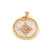 Transparent Epoxy Resin Brass Pendants KK-B163-01G-03-1