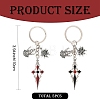 5Pcs Alloy Rhinestone Keychains KEYC-YW00288-01-3