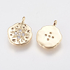 Brass Micro Pave Cubic Zirconia Charms KK-A144-028G-2