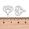 Brass Micro Pave Clear Cubic Zirconia Connector Charms CU-CBA7BFE-03H-P-3