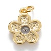 Brass Cubic Zirconia Charms KK-G399-06C-2