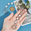 Flat Round Faceted Glass & Alloy Link Purse Strap Extenders HJEW-AB00197-4