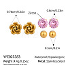 3 Pairs 304 Stainless Steel Earring Sets VB5348-7-1