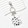 Plastic & Alloy & Faux Suede Tassel Pendant Keychains KEYC-YW00304-01-1