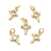 Brass Micro Pave Cubic Zirconia Charms KK-E068-VB240-2