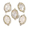 Natural Quartz Crystal Faceted Oval Links G-B126-07G-13-1