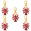 Crayfish Glass Seed Beads Pendant Decorations HJEW-SZ00132-1