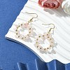 Natural Rose Quartz Dangle Earrings EJEW-JE06000-2