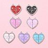 7 Sets 7 Colors Alloy Enamel Split Pendant ENAM-FS0001-71-7