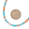 3Pcs 3 Colors Dyed Round Natural Persian Jade Beaded Nekclaces NJEW-JN05624-3