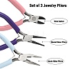 3Pcs 3 Styles 45# Steel Jewelry Pliers PT-FS0001-01-3