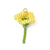 Glass Seed Beaded Flower Pendants PALLOY-MZ01171-01-1
