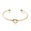 304 Stainless Steel Knot Cuff Bangles for Women BJEW-M233-04G-2