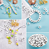 20Pcs White Cube Letter Silicone Beads 12x12x12mm Square Dice Alphabet Beads with 2mm Hole Spacer Loose Letter Beads for Bracelet Necklace Jewelry Making JX432R-7