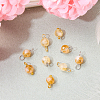 16Pcs 4 Styles November Birthstone Natural Yellow Quartz Pendant and Connector Charms PALLOY-SW00116-3