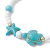 3Pcs 3 Colors Adjustable Synthetic Turquoise Braided Bead Bracelets BJEW-MZ00326-5
