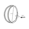 316 Surgical Stainless Steel Micro Pave Clear Cubic Zirconia 2 Line Hoop Cartilage Earrings WGDA01E-02-2