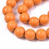 Spray Painted Natural Wood Beads Strands WOOD-S053-56E-3