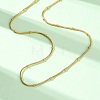1.2MM 304 Stainless Steel Rondelle Bead Round Snake Chain Necklaces NJEW-K291-03G-3