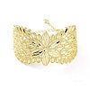 Rack Plating Brass Vintage Court Hollowed-out Flower Design Cuff Bangles for Women BJEW-D032-07G-2