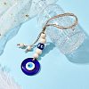 Handmade Blue Evil Eye Lampwork Pendant Decorations HJEW-JM02303-01-2