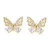 Brass Micro Pave Clear Cubic Zirconia Beads KK-D109-05B-G-1