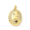 Brass Micro Pave Clear Cubic Zirconia Locket Pendants KK-F905-03G-1