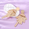 Zinc Alloy Flat Round Chandelier Earrings EJEW-Z107-03G-02-3