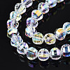 Electroplate Transparent Glass Beads Strands X-EGLA-N002-30-C01-3