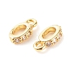 Brass Micro Pave Clear Cubic Zirconia Charms ZIRC-P094-11G-RS-3
