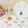10Pcs 304 Stainless Steel Open Back Bezel Oval Pendants PALLOY-UN00038-2