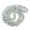 Electroplate Transparent Glass Beads Strands EGLA-N002-34B-C09-2