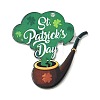 Saint Patrick's Day Opaque Printed Acrylic Pendants OACR-A045-05G-1
