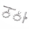 Brass Micro Pave Clear Cubic Zirconia Toggle Clasps KK-S356-500P-NF-3