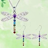 Dragonfly Alloy Rhinestone Pendant Necklaces & Dangle Earrings Sets FS-WGD83DF-01-1