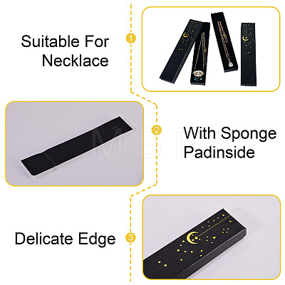 Gold Stamping Moon Printed Cardboard Paper Jewelry Necklace Packaging Boxes LS-CON-TAC0071-004A-1