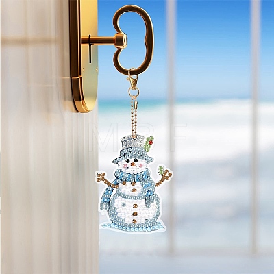 8 Styles Christmas Snowman DIY Diamond Painting Pendant Decoration Kits PW-WG305E1-01-1