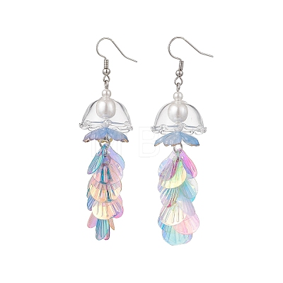 316 Surgical Stainless Steel Jellyfish Dangle Earrings EJEW-TA00767-1