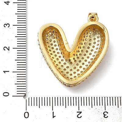 Brass Micro Pave Clear Cubic Zirconia Pendants KK-B094-04G-1