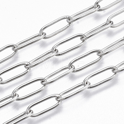 Non-Tarnish 304 Stainless Steel Paperclip Chains X-CHS-S006-JN957-1-A-1