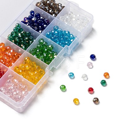 10 Colors Electroplate Glass Beads EGLA-X0006-01B-6mm-1