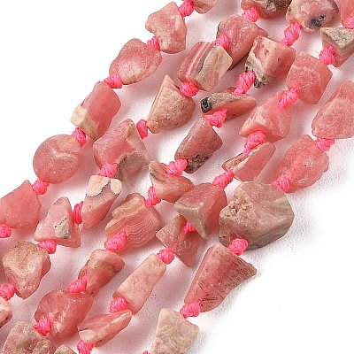 Raw Rough Natural Rhodonite Beads Strands G-D101-A02-1