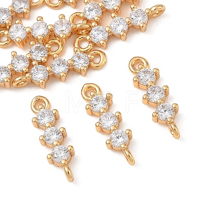 SHEGRACE Brass Pave Clear Cubic Zirconia Connector Charms XGRQ7H241-952G-1