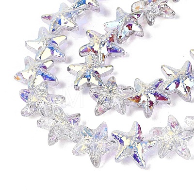 Electroplate Transparent Glass Beads Strands EGLA-Q136-01A-02-1
