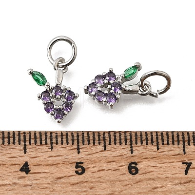 Brass Micro Pave Cubic Zirconia Charms KK-Z156-16P-1