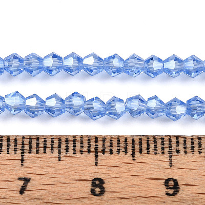 Transparent Electroplate Glass Beads Strands EGLA-A039-T2mm-A07-1