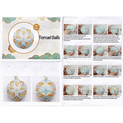 DIY Embroidery Temari Ball Keychain Kits DIY-I064-A06-1