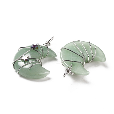 Natural Green Aventurine Pendants G-B023-01P-04-1